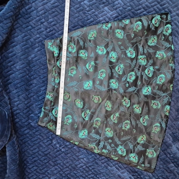 J. Crew Emmie Poppy A-line Black & Green Lined Skirt Size 4, New With Tags - Picture 12 of 16